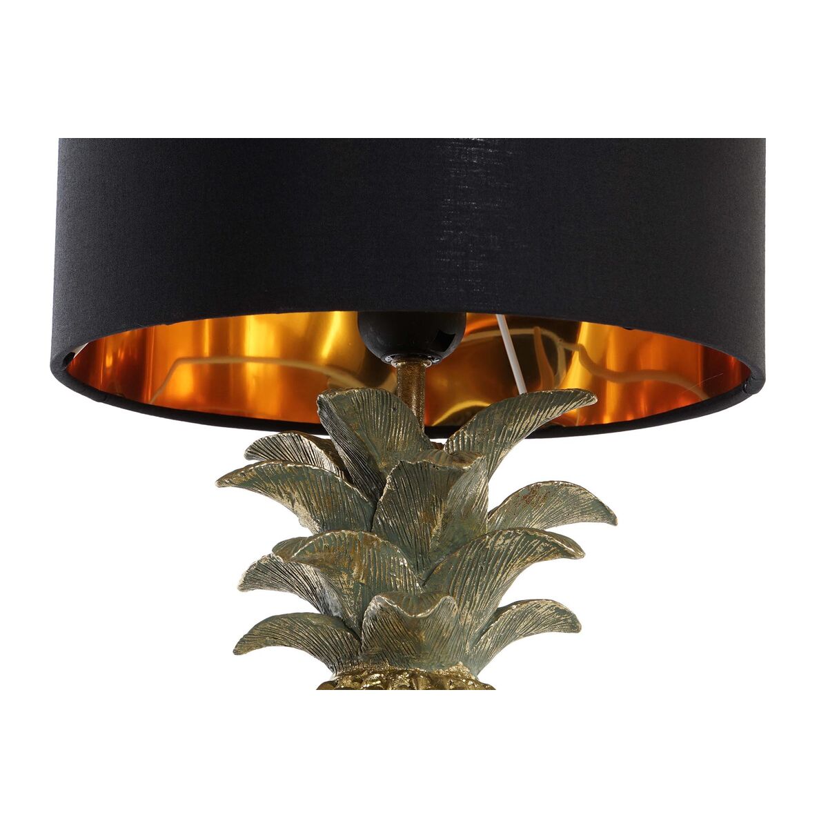 Desk lamp DKD Home Decor Pineapple Black Golden Polyester Resin 50 W