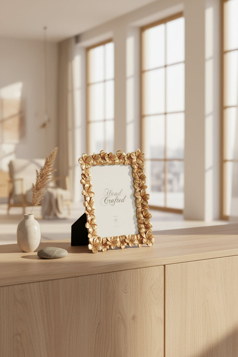 Photo frame DKD Home Decor 18 x 2,6 x 22,7 cm Golden Resin Flowers