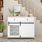 Modern Wooden Dog Crate Furniture with Sliding Barn Door – MDF Indoor