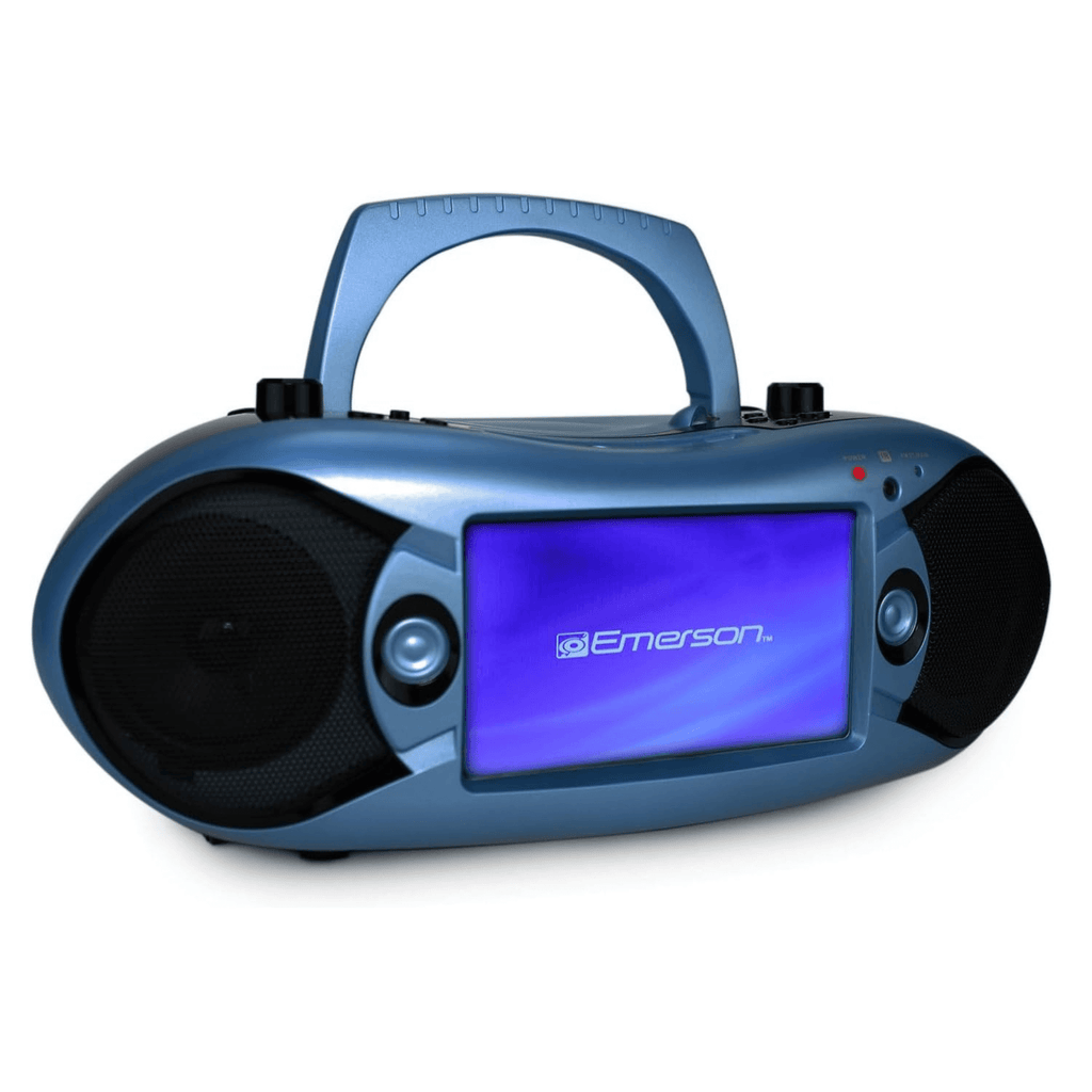 Emerson 7" Bluetooth DVD Boombox w AMFM Radio, Stereo Speakers &