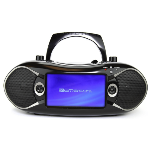 Emerson 7" Bluetooth DVD Boombox w AMFM Radio, Stereo Speakers &