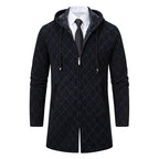 Men's Mid-length Sweater Fashion Casual Hooded Coat