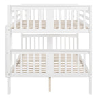 Full over Full Bunk Bed with Ladder for Bedroom, Guest Room Furniture