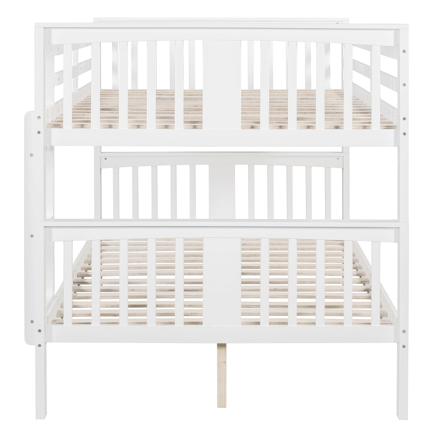 Full over Full Bunk Bed with Ladder for Bedroom, Guest Room Furniture