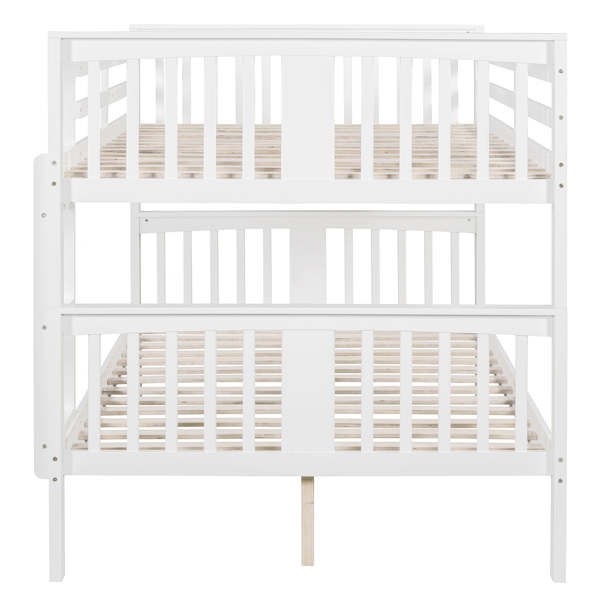 Full over Full Bunk Bed with Ladder for Bedroom, Guest Room Furniture