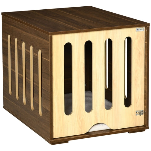 Furniture Style Dog Crate End Table with Removable Door Panel, Dog