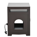 Hidden Cat Litter Box Furniture with Storage Bench , Wooden Pet House