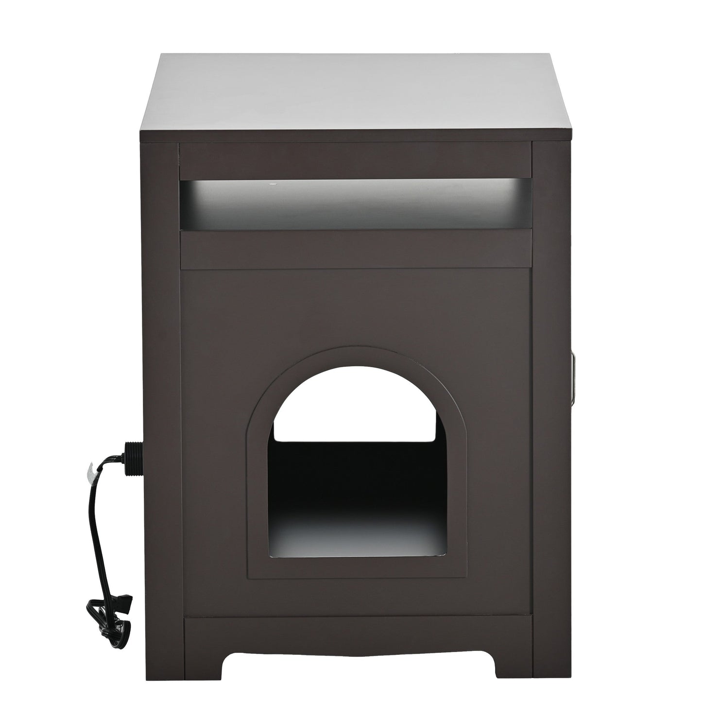 Hidden Cat Litter Box Furniture with Storage Bench , Wooden Pet House