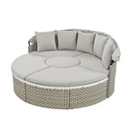 Patio Furniture Round Outdoor Sectional Sofa Set Rattan Daybed