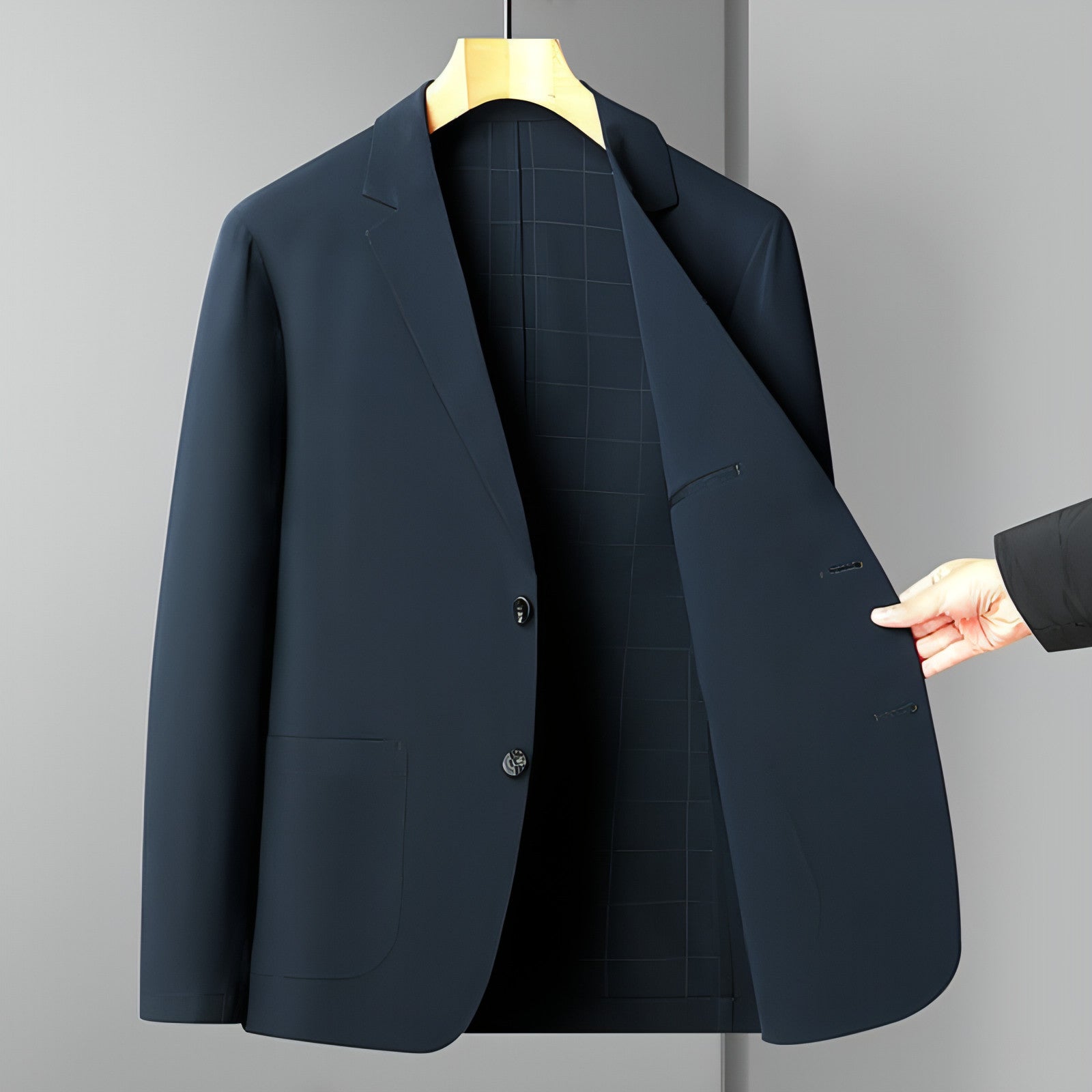 Men's Summer Thin Suit Men's Casual Fashion Business Light Ice Silk