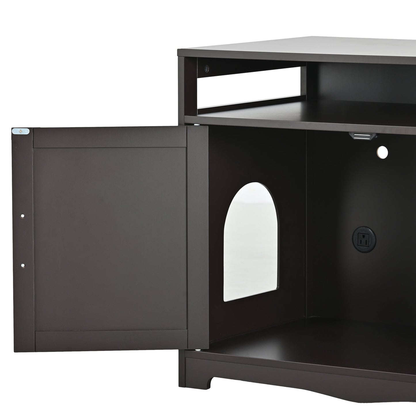 Hidden Cat Litter Box Furniture with Storage Bench , Wooden Pet House
