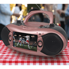 Emerson 7" Bluetooth DVD Boombox w AMFM Radio, Stereo Speakers &