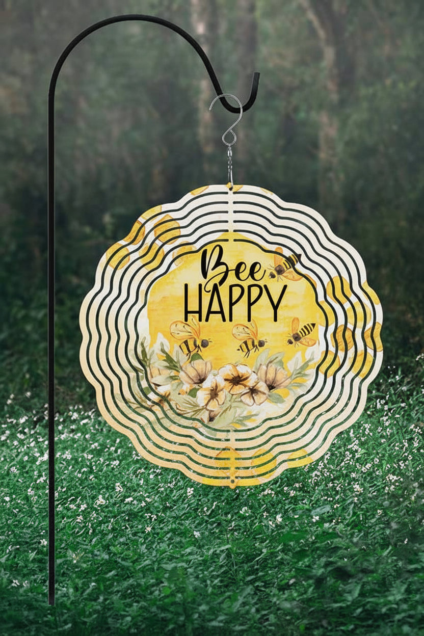 Spring Home Decor Bee Kind 3 Bees Garden Wind Spinner