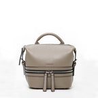 Gray Leather Backpack Purse for Women Convertible Crossbody Bag Medium