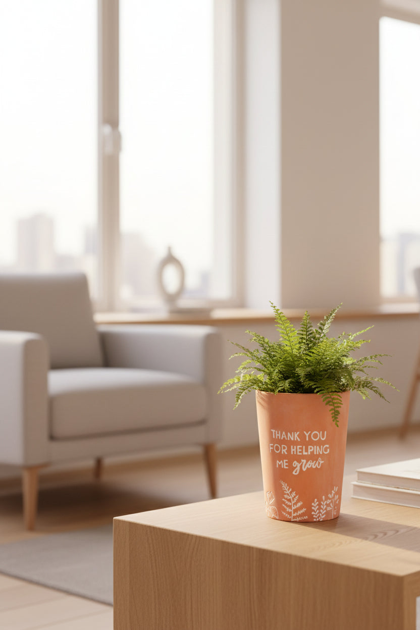 Thank You For Helping Me Grow Terracotta Plant Pot