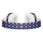 Coral Micro Hearts and Dots Over Navy Full-Body Skin Kit for the Beats