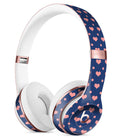 Coral Micro Hearts and Dots Over Navy Full-Body Skin Kit for the Beats