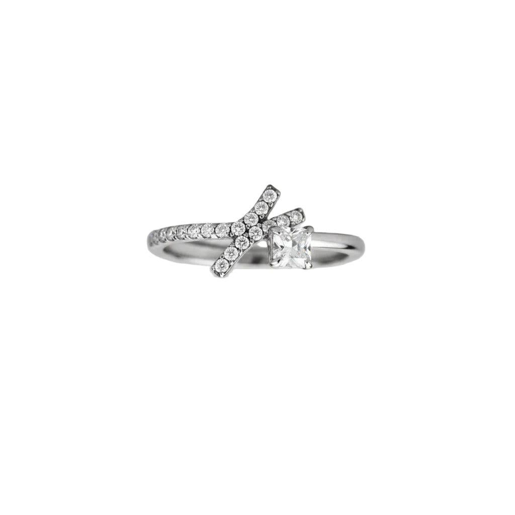High Polished Stainless Steel Ring with AAA Grade CZ | DA145
