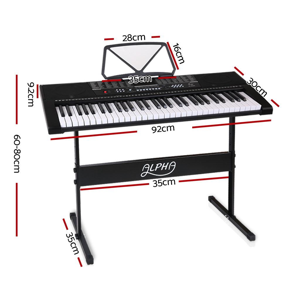Alpha 61 Keys Electronic Piano Keyboard Digital Electric w/ Stand