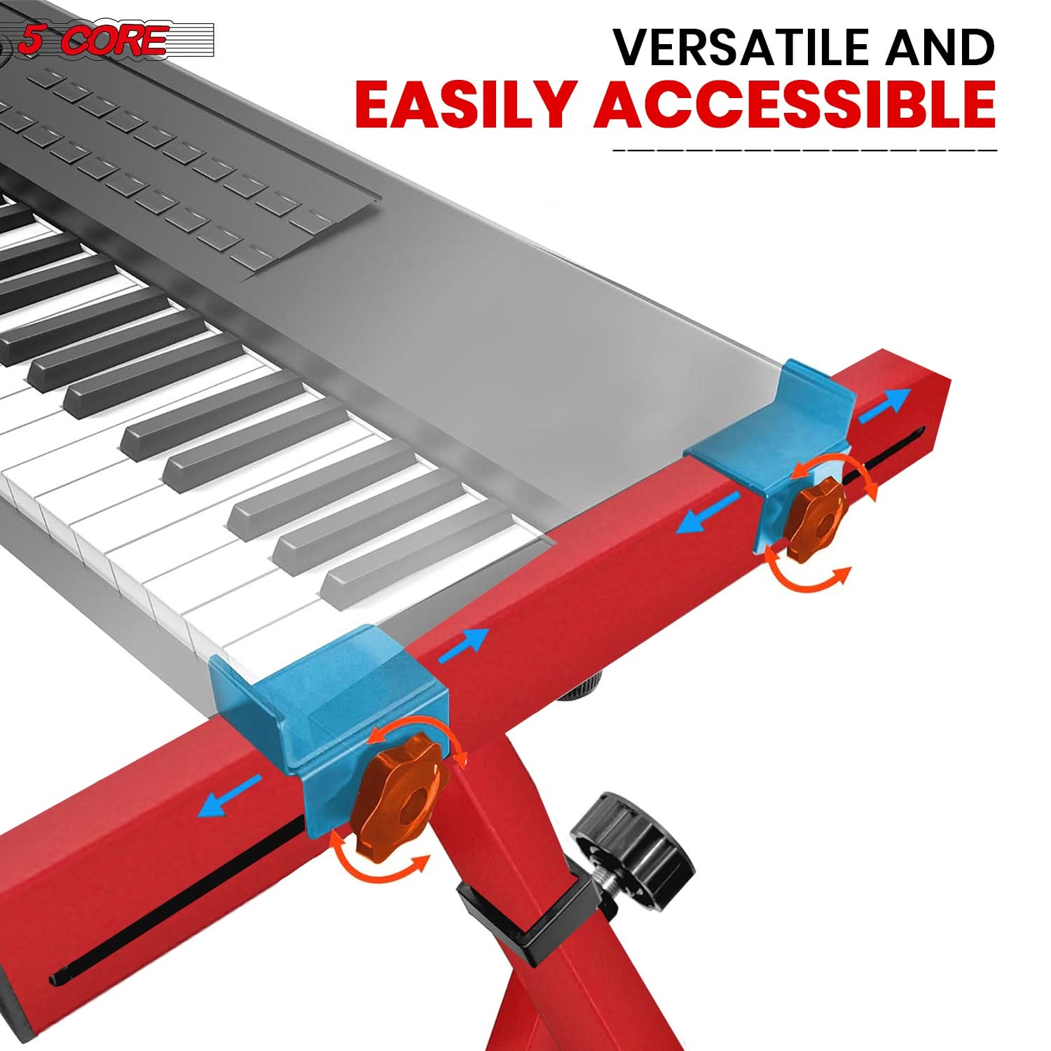 5Core Keyboard Stand Z Style Heavy Duty Sturdy Piano Riser Height