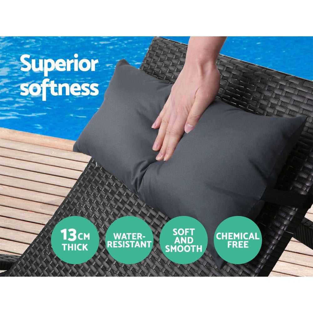 Gardeon Set of 2 Sun Lounge Outdoor Furniture Wicker Lounger Rattan