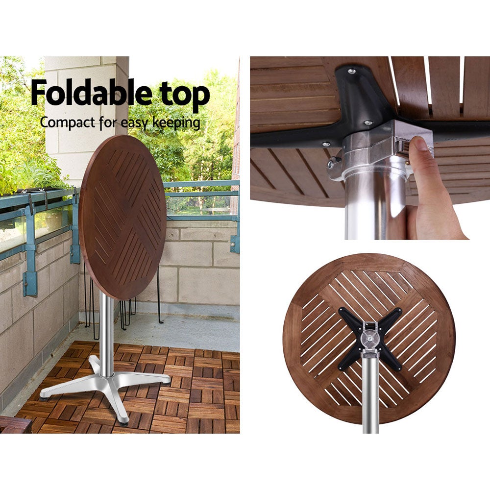 Outdoor Bar Table Furniture Wooden Cafe Table Aluminium Adjustable