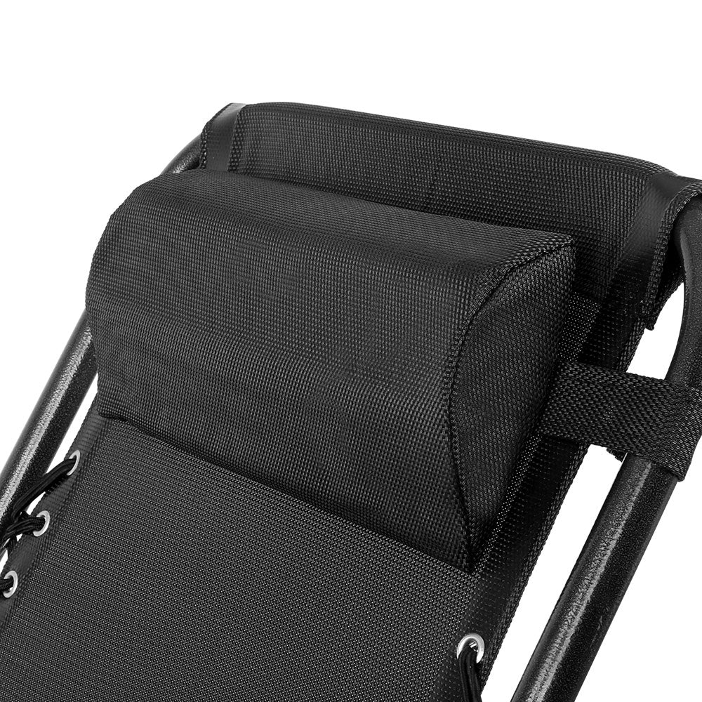 Gardeon Set of 2 Zero Gravity Chairs Reclining Outdoor Furniture Sun