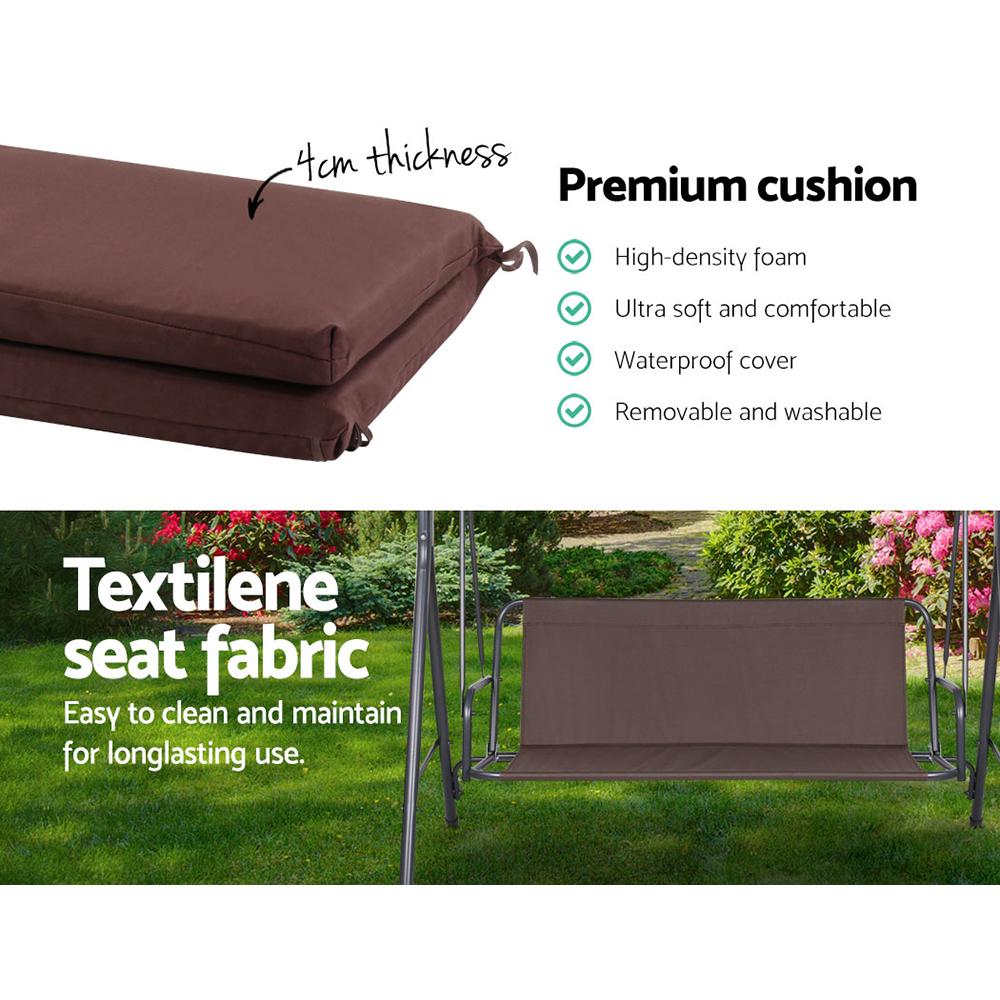 Gardeon Outdoor Swing Chair Garden Chair Bench Furniture Canopy 3