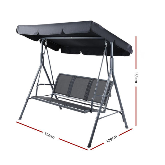 Gardeon Outdoor Swing Chair Garden Bench Furniture Canopy 3 Seater