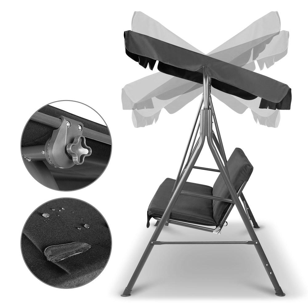 Gardeon Outdoor Swing Chair Garden Chair Bench Furniture Canopy 3