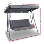 Gardeon Outdoor Swing Chair Garden Chair Bench Furniture Canopy 3