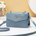 Soft Blush Quilted Mini Bag - Retro Style Casual Handbag Waterproof