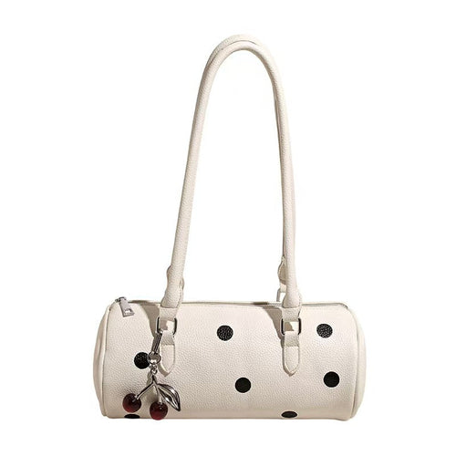 Cylindrical Women's Bag with Pendant