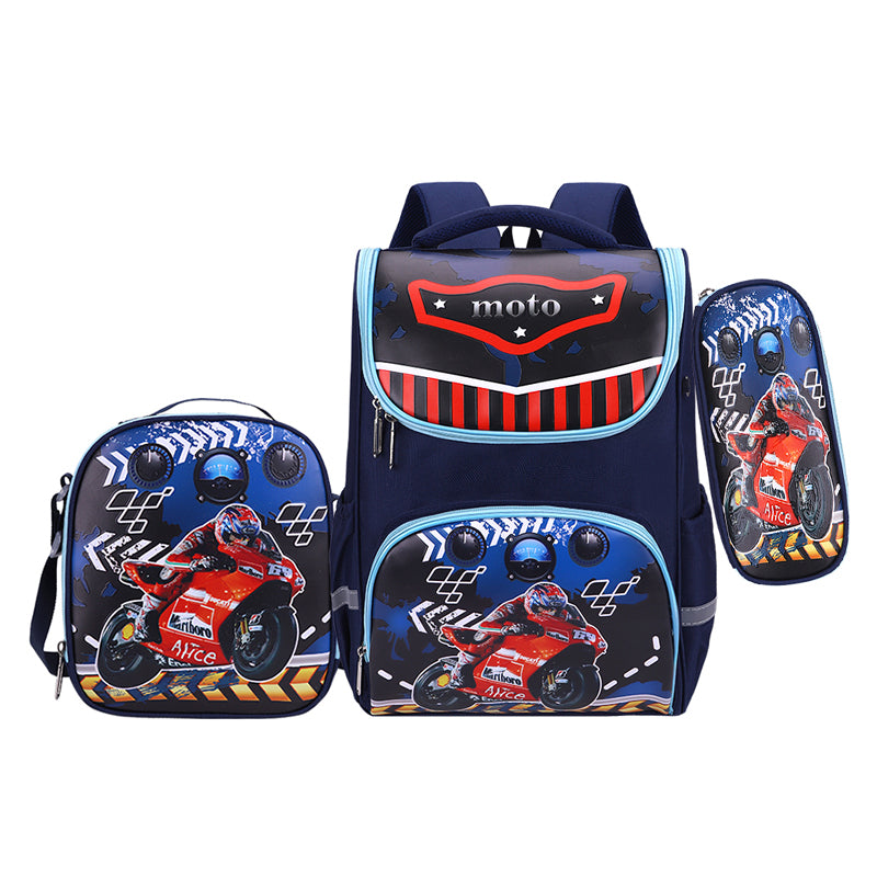 Fashionable Cartoon Three-piece Set Schoolbag - Large-capacity