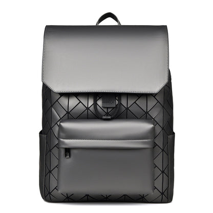 Fredecong Men's Waterproof Laptop Backpack - Diamond Pattern Large Capacity Bag