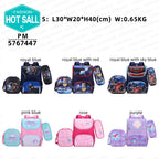 Fashionable Cartoon Three-piece Set Schoolbag - Large-capacity