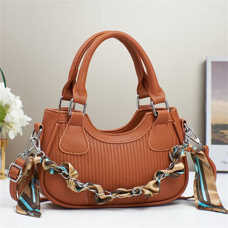 Elegant Braided Chain Handbag - Luxury Handmade Women's Crossbody Bag