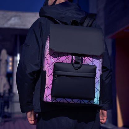 Fredecong Men's Waterproof Laptop Backpack - Diamond Pattern Large Capacity Bag