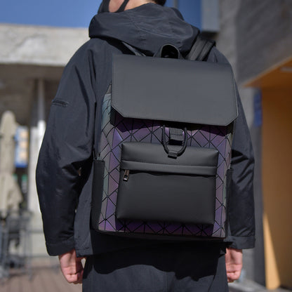 Fredecong Men's Waterproof Laptop Backpack - Diamond Pattern Large Capacity Bag