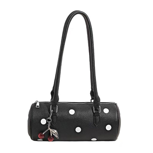 Cylindrical Women's Bag with Pendant
