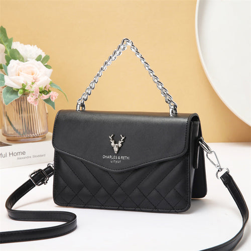 Soft Blush Quilted Mini Bag - Retro Style Casual Handbag Waterproof