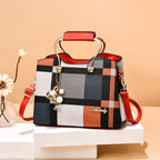 Checkered Design Women's Bag - Satchel Portable Shoulder Crossbody