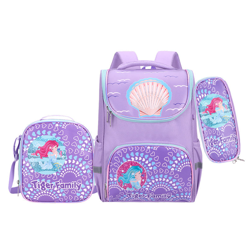 Fashionable Cartoon Three-piece Set Schoolbag - Large-capacity