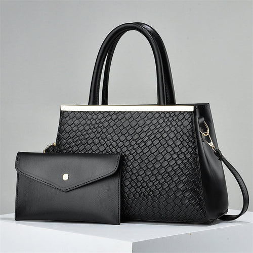 2 in 1 Bold Luxe Structured Handbag - Women's Fashion PU Handbag