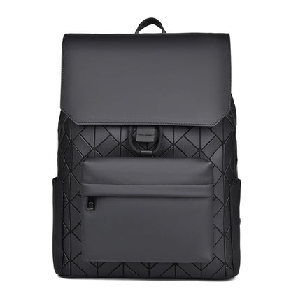 Fredecong Men's Waterproof Laptop Backpack - Diamond Pattern Large Capacity Bag