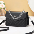 Soft Blush Quilted Mini Bag - Retro Style Casual Handbag Waterproof
