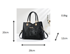 Handheld Pattern Shoulder Bag - Large Capacity Zip Closure Stone