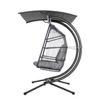 Gardeon Outdoor Egg Swing Chair Wicker Furniture Pod Stand Canopy 2