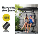 Gardeon Outdoor Egg Swing Chair Wicker Furniture Pod Stand Canopy 2