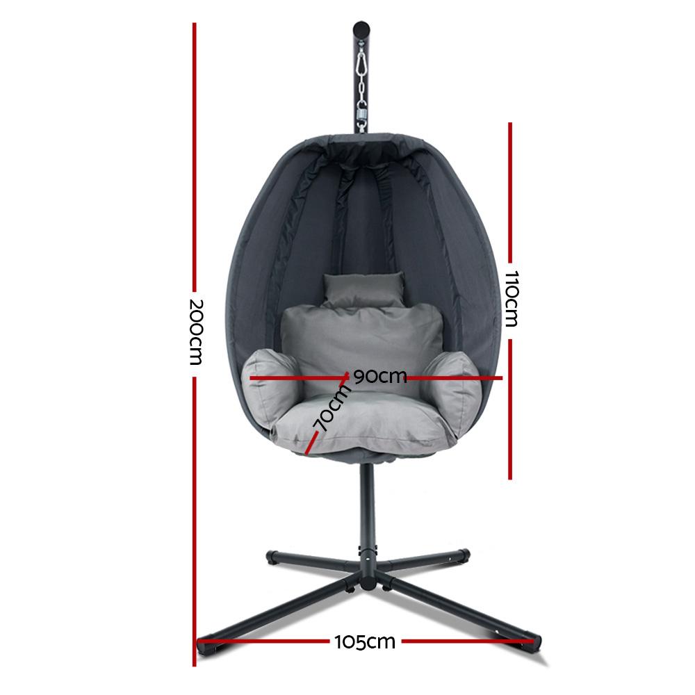 Gardeon Outdoor Egg Swing Chair Patio Furniture Pod Stand Canopy